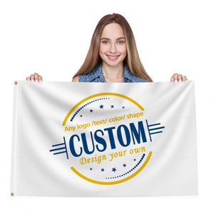Drapeaux en polyester personnalisés de haute qualité à prix bas directement du fabricant, imperméables, avec mât en aluminium pour la publicité commerciale en extérieur - Product Image 1