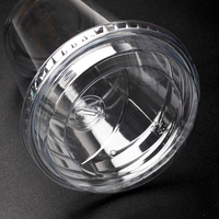 Couvercles en plastique PET transparents durables pour vente en gros, type dôme plat, 89/92/95/98mm, fermetures de bouteilles jetables écologiques pour boissons froides