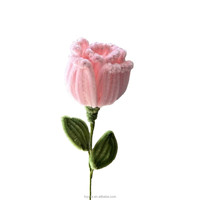 Bunga Buatan Tangan dari Pipa Pembersih, Mawar Buatan dari Batang Chenille Berbulu Warna-Warni untuk Dekorasi Pernikahan, Rumah, Meja, dan Hadiah