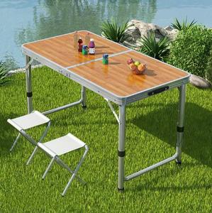 Moderne design draagbare opvouwbare tafel- en stoelenset van aluminiumlegering met waterdichte kussens voor eten, kamperen, strand en vissen - Product Image 5