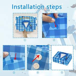 Boîtes cadeaux pour fête de la fête des pères, 12 pièces, motif cravate et barbe, fenêtre transparente, double face, boîtes cadeaux pour friandises de la fête des pères - Product Image 4