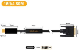 Adaptateur DVI 24+1 mâle plaqué or vers USB C mâle, câble noir pour machines médicales, câbles <span class=keywords><strong>audio</strong></span> et vidéo - Product Image 4