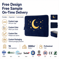 Fabricant d'étuis pour ordinateur portable en velours brodé avec logo personnalisé OEM ODM, fabricant d'étuis pour ordinateur portable
