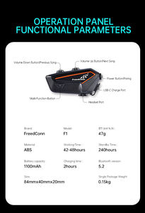 Motorrad-Bluetooth-Headset kabelloser Freisprechlümm Stereo-Kopfhörer Lautsprecher für Reiter Motorradhelm - Product Image 5