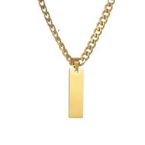 Conjunto de Collar y <span class=keywords><strong>Pulsera</strong></span> de Eslabones Cubanos Personalizados, Acero Inoxidable Chapado en Oro de 18K, Resistente al Agua, con Logotipo DIY, Joyería Unisex - Product Image 5