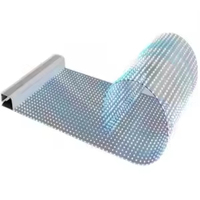 Écran LED transparent GQY P4 pour intérieur, film LED incurvé en cristal, panneau d'affichage pour verre, pour utilisation dans les centres commerciaux, mur vidéo adhésif