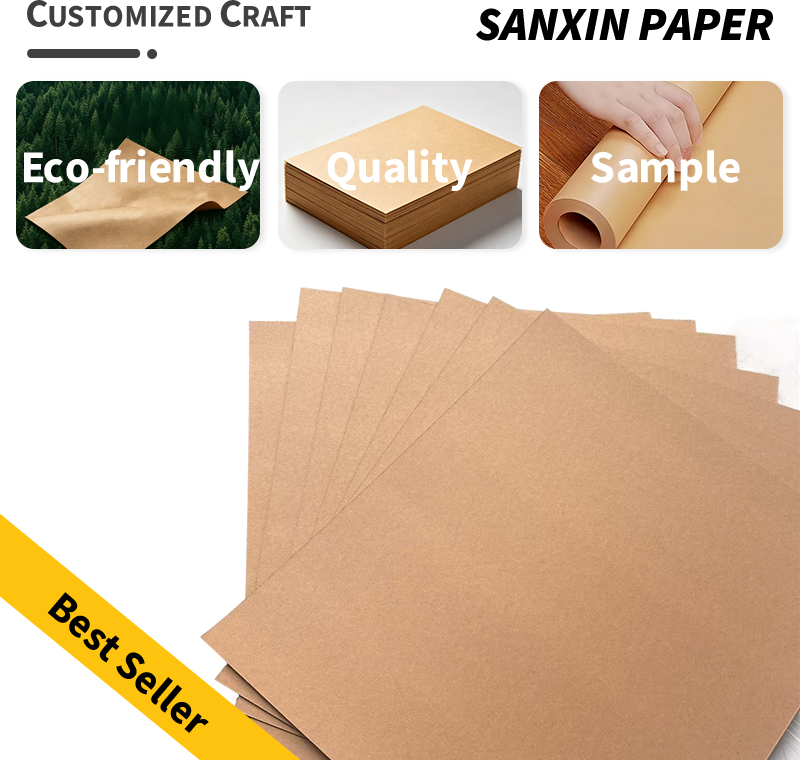 Eco-friendly Recyclable Kraft Paper(Cardboard) No Fading No Odor Food Packaging Wrapping Gift & Craft Applications
