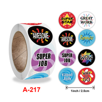 Factory Direct 1-Zoll-Cartoon-Muster Spaß Ermutigung Etiketten aufkleber für Kinder angepasst