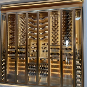 <span class=keywords><strong>Cave</strong></span> <span class=keywords><strong>à</strong></span> <span class=keywords><strong>vin</strong></span> de luxe personnalisée 2022, petite/grande, en bois massif et acier inoxydable, avec vitre chauffante - Product Image 2