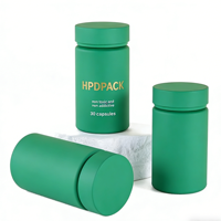 Flacon cylindrique personnalisé en PET vert avec bouchon à vis, 100 ml, pièces usinées CNC, estampées or électrolytique
