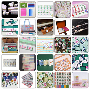 Tapis de Mahjong en rotin jaune motif oiseaux, ensemble de Mahjong Teal Brittany Fusion Omm Drake Sea American House Rules Stripe - Product Image 3