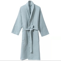 Peignoir de bain gaufré personnalisé de haute qualité avec logo, doux et délicat, idéal pour l'hôtellerie – Vente en gros