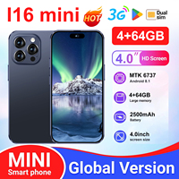Teléfono Móvil Android Ultra Compacto con Pantalla Táctil, Versión Global, 4+64 GB, Wi-Fi, para Juegos, Súper Mini Smartphone