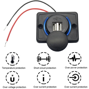 Toptan 12V 24V yüzey paneli dağı çift 3.1A araba koltuğu USB şarj aleti otobüs için - Product Image 4