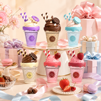 Parfum Gourmand Arabe 100ml en Forme de Pot de Crème Glacée, Longue Durée, Vanille, Fraise, Chocolat, EDP Unisexe, Parfum de Dubaï, Cadeau Idéal