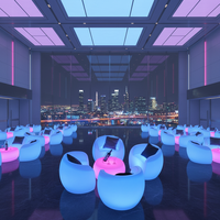 Fauteuil et canapé en plastique avec éclairage LED intégré