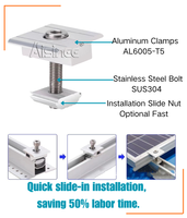 ARTSIGN - Pince intermédiaire et rail solaire en aluminium personnalisables pour structures de montage solaire résistantes aux intempéries extrêmes