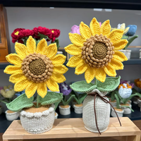 Fil à crocheter en laine en gros, fait à la main, positif, tournesol, décoration de la maison, décoration de voiture, rebord de fenêtre, cadeaux de Noël, de remise de diplôme, de fête des mères