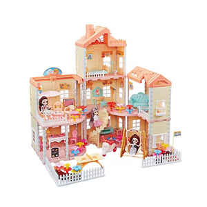 Nouvelle maison de poupée de simulation avec 3 poupées de 4,5 pouces - Product Image 1