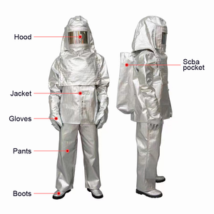 Горячая распродажа, пожарный, алюминиевый металлический костюм, высокотемпературный защитный термостойкий защитный костюм - Product Image 5