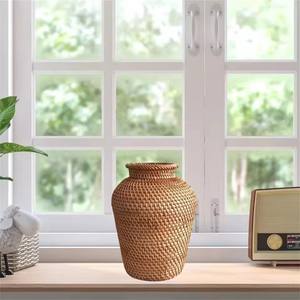 Rattan Vases Living Room <strong>Drop</strong> Home Decoration Dried Flower Arrangement <strong>Table</strong> Decoration Vase Lace Fruit Bowl Glass Vase - Product Image 3