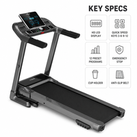 Tapis de course électrique pliable pour la maison, machine de fitness, moteur silencieux, absorption des chocs, écran LED, support OEM, vente en gros
