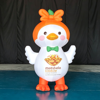 Mascotte géante gonflable en forme de canard, personnage de dessin animé en tissu Oxford, modèle publicitaire pour la décoration et l'affichage d'événements en extérieur