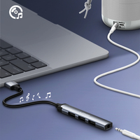 LDNIO DS-104U USB 2.0 et adaptateur audio carte son stéréo externe avec casque d'écoute 3.5mm et prise microphone pour Windows Mac