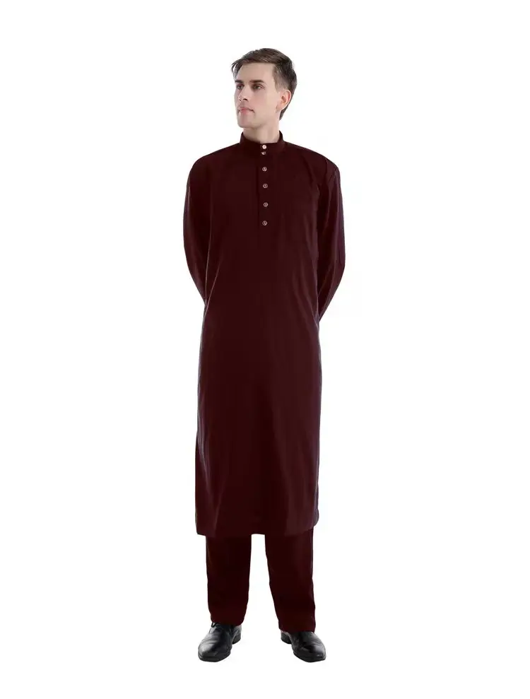 Ropa islámica musulmana para hombres Arabia islámica abaya Kaftan para hombres Jubba Islam ropa hombres thobe Set