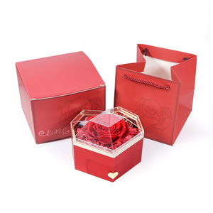 Día de San Valentín Día DE LA MADRE preservado Real rojo púrpura rosa con I Love You Collar para mujeres mamá su abuela novia esposa - Product Image 4