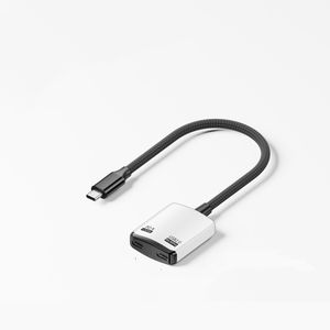 Adaptateur USB-C 1 entrée 2 sorties mâle vers femelle <span class=keywords><strong>avec</strong></span> câble audio et charge rapide 60W pour <span class=keywords><strong>iPhone</strong></span> 16/15, <span class=keywords><strong>Samsung</strong></span> Galaxy S25/S24/S23 - Product Image 2