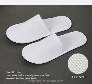 Zapatillas de Hotel de rizo blanco con suela gruesa de 4mm, zapatillas antideslizantes desechables a granel para Spa Resort, hospitalidad, venta al por mayor - Product Image 6