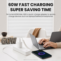Kit adaptateur de charge rapide USB-C vers USB-C 60W avec étui de rangement et support, convertisseur OTG pour téléphones et ordinateurs portables