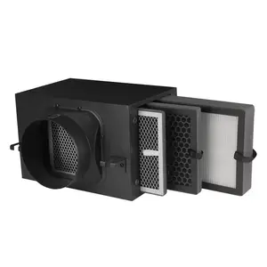 Caja de filtro de aire de Metal Filteraction de 3 capas con filtro purificador de aire interior PM2.5 de carbón activado Ture Hepa para ventilador de escape