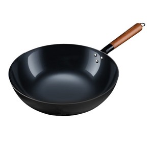 Wok de acero inoxidable AUX con fondo redondo antiadherente de hierro puro para cocinas de inducción, sartén doméstica sin recubrimiento - Product Image 2