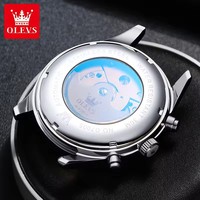 Olevs 7005 Automatische mechanische Uhren Wasserdichte leuchtende Zeiger Chronograph Kalender Armbanduhren für Männer Montre Relojes Homme