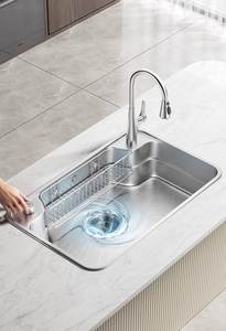 Fregadero de Cocina de Acero Inoxidable 304 con Superficie Nano, Estilo Japonés, de un Solo Tazón Grande, para Instalar Bajo Encimera, con Drenaje Lateral, Multifuncional - Product Image 5