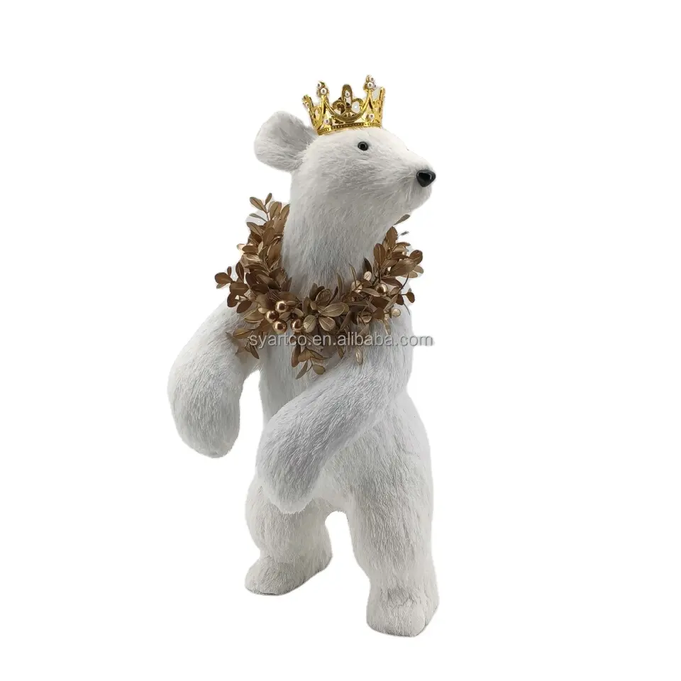 New Style 19" Home Decor Nordic style Luxury Gifts Christmas Polar Bears Statue Decoration For Festival