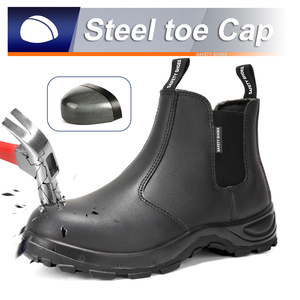 JIANKUN CE S3 SR High Cut Safety Work <strong>Boots</strong> Steel Toe for <strong>Men</strong> Breathable Waterproof Smooth Leather Shoes Anti-Puncture PU Sole - Product Image 2