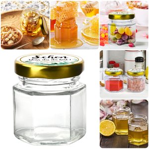 <span class=keywords><strong>Pot</strong></span> à miel classique en verre <span class=keywords><strong>de</strong></span> 45 ml avec cuillère à miel durable et écologique, pendentifs abeille et fer à cheval, compatible réfrigérateur – Cadeau <span class=keywords><strong>de</strong></span> mariage ou <span class=keywords><strong>de</strong></span> baby shower - Product Image 2