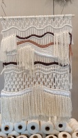 Tapisserie murale en macramé de coton style marocain avec pompons, décoration bohème pour la maison, usage commercial, salon, anniversaire