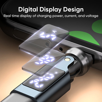 240W USB-C-Adapter Typ C Stecker auf Buchse 540 Grad Drehbar mit Digitalanzeige PD Schnellladeadapter für Laptop und Smartphone