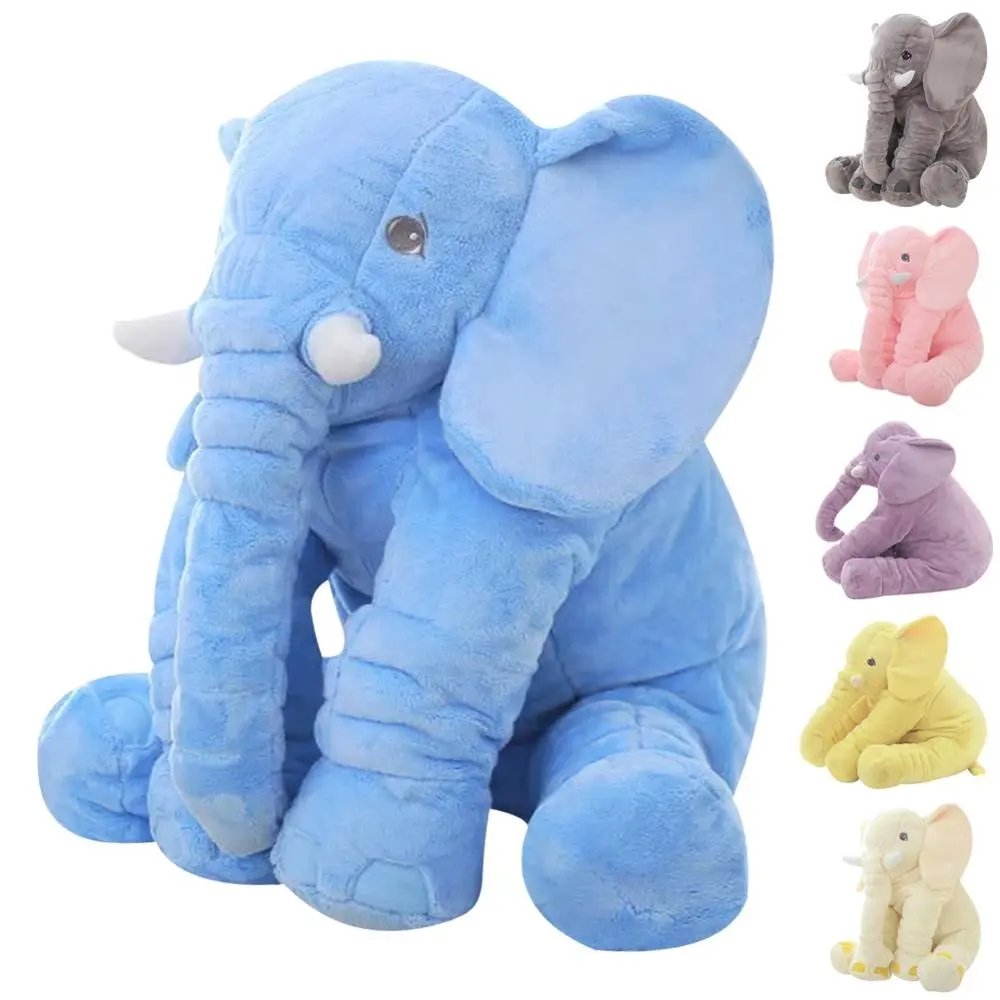 FY40cm/60cm Height Large Plush Elephant Doll Toy Kids Sleeping Back Cushion Cute Stuffed Elephant Baby Accompany Doll Xmas Gift