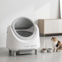 Litière pour chat électrique autonettoyante avec caméra intégrée, design ouvert sécurisé, désodorisant IA, grand espace, nettoyage facile