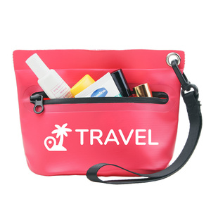 Sac cosmétique imperméable en PVC avec fermeture éclair, organiseur de toilette de voyage, logo personnalisé - Product Image 1
