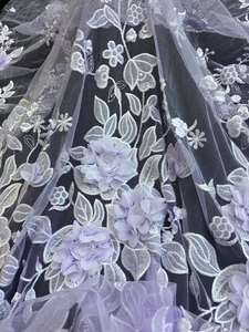 3D hoa đính vải ren cho váy cưới - Product Image 6