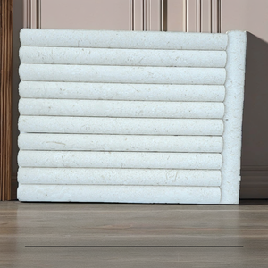 Moulures en marbre Cem, beige fossile, calcaire naturel, biseauté, 3 cm, brossé, sur mesure, pour villa moderne, par Turkiye - Product Image 3