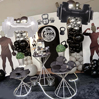 Décorations de fête d'anniversaire de gym CYmylar, ballons en feuille d'or en forme de biceps, haltères, pour les haltérophiles, la crossfit, la fête de fitness