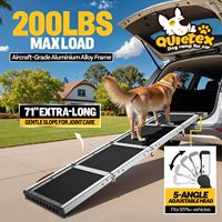 Rampa para Perros para Coche, Antideslizante, para Perros Grandes, 71 Pulgadas de Largo, 17 Pulgadas de Ancho, Capacidad de 200 Libras, Telescópica, Ligera, Laterales Reflectantes, Clip de Fijación, OEM