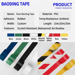 Ruban de sécurité, marquage des zones dangereuses, avertissements en PVC, bande de passage pour piétons, signalisation d'atelier, autocollants de prudence - Product Image 1